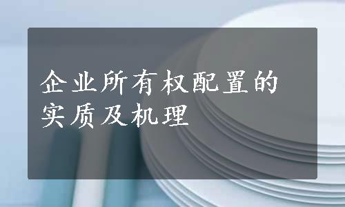 企业所有权配置的实质及机理