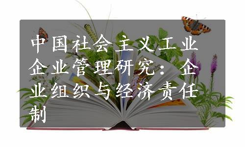 中国社会主义工业企业管理研究：企业组织与经济责任制