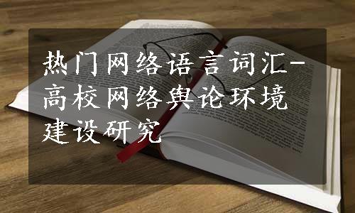 热门网络语言词汇-高校网络舆论环境建设研究