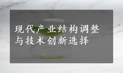 现代产业结构调整与技术创新选择