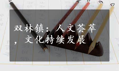 双林镇：人文荟萃，文化持续发展