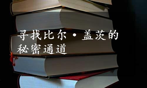 寻找比尔·盖茨的秘密通道