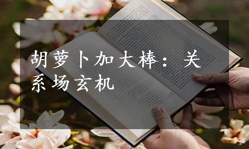 胡萝卜加大棒：关系场玄机