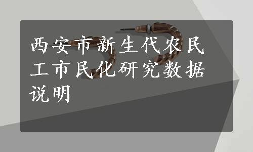 西安市新生代农民工市民化研究数据说明