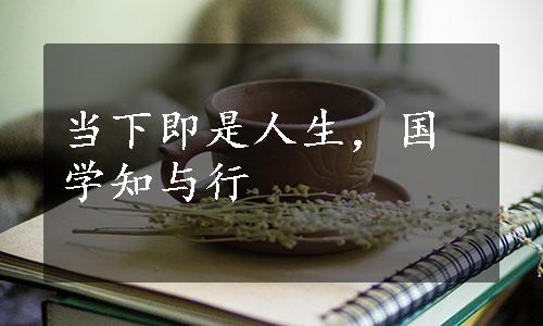 当下即是人生，国学知与行