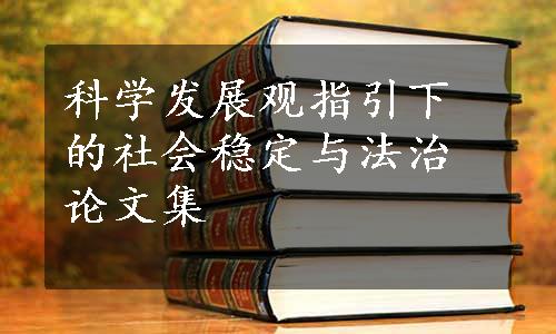 科学发展观指引下的社会稳定与法治论文集