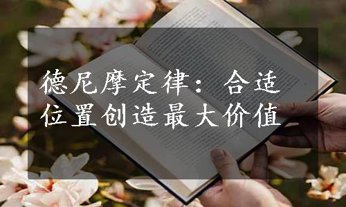 德尼摩定律：合适位置创造最大价值