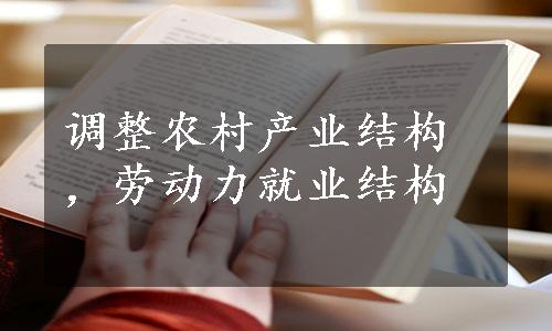 调整农村产业结构，劳动力就业结构