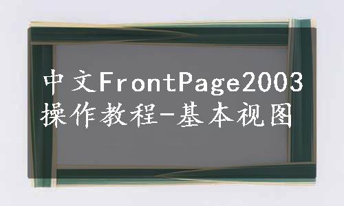 中文FrontPage2003操作教程-基本视图