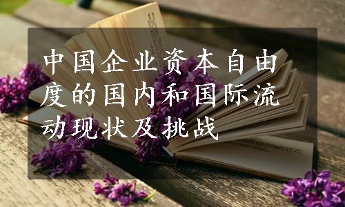 中国企业资本自由度的国内和国际流动现状及挑战