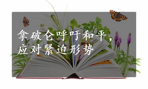 拿破仑呼吁和平，应对紧迫形势