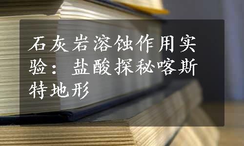 石灰岩溶蚀作用实验：盐酸探秘喀斯特地形