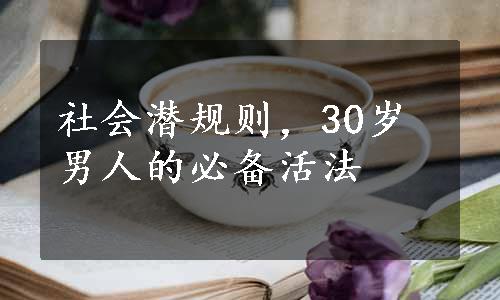 社会潜规则，30岁男人的必备活法