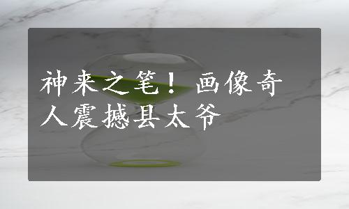 神来之笔！画像奇人震撼县太爷