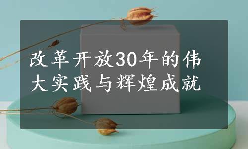 改革开放30年的伟大实践与辉煌成就