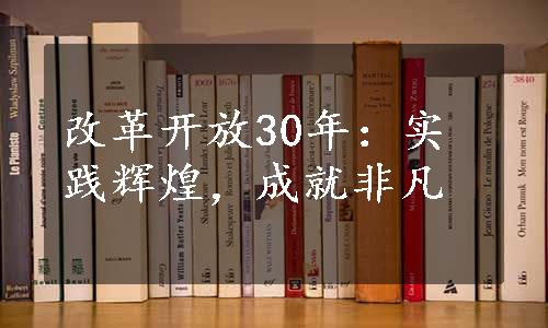 改革开放30年：实践辉煌，成就非凡