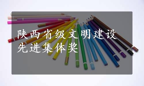 陕西省级文明建设先进集体奖