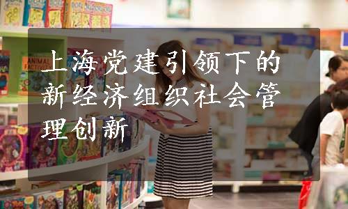 上海党建引领下的新经济组织社会管理创新