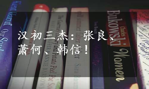 汉初三杰：张良、萧何、韩信！