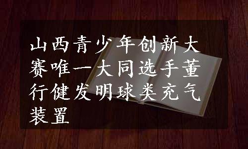 山西青少年创新大赛唯一大同选手董行健发明球类充气装置