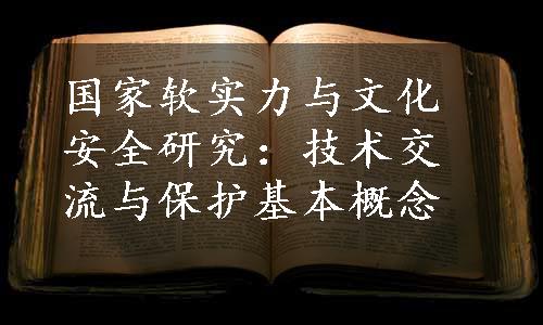 国家软实力与文化安全研究：技术交流与保护基本概念