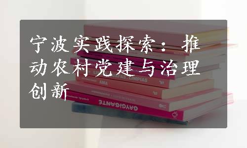 宁波实践探索：推动农村党建与治理创新