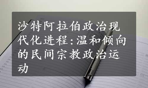 沙特阿拉伯政治现代化进程:温和倾向的民间宗教政治运动