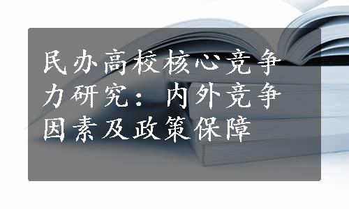 民办高校核心竞争力研究：内外竞争因素及政策保障