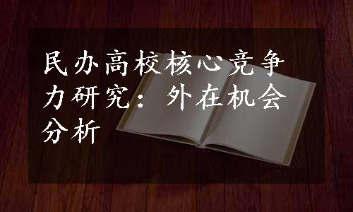 民办高校核心竞争力研究：外在机会分析