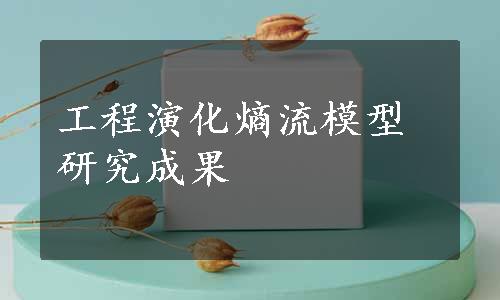 工程演化熵流模型研究成果