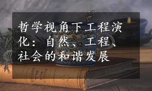 哲学视角下工程演化：自然、工程、社会的和谐发展