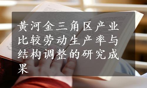 黄河金三角区产业比较劳动生产率与结构调整的研究成果