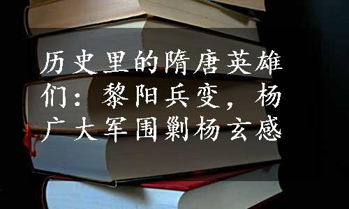 历史里的隋唐英雄们：黎阳兵变，杨广大军围剿杨玄感