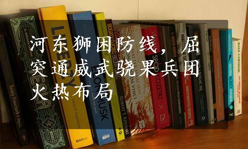 河东狮困防线，屈突通威武骁果兵团火热布局