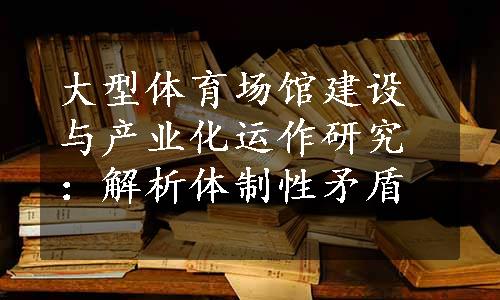 大型体育场馆建设与产业化运作研究：解析体制性矛盾