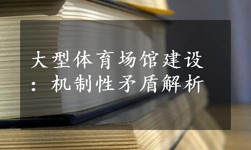 大型体育场馆建设：机制性矛盾解析