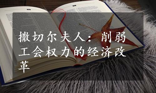 撒切尔夫人：削弱工会权力的经济改革