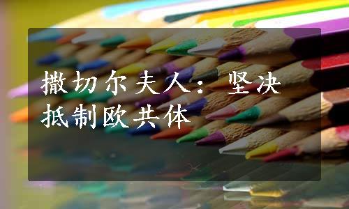 撒切尔夫人：坚决抵制欧共体