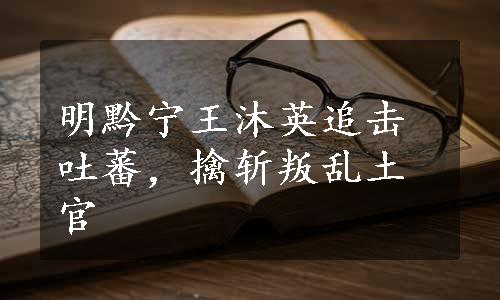 明黔宁王沐英追击吐蕃，擒斩叛乱土官