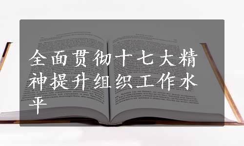 全面贯彻十七大精神提升组织工作水平