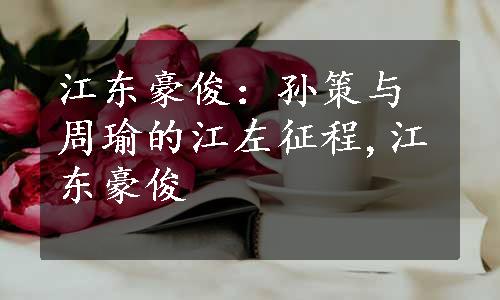 江东豪俊：孙策与周瑜的江左征程,江东豪俊