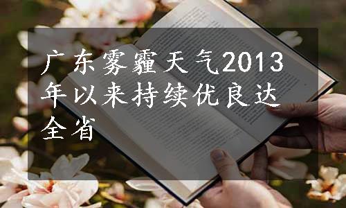 广东雾霾天气2013年以来持续优良达全省