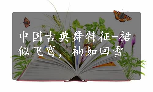 中国古典舞特征-裙似飞鸾，袖如回雪