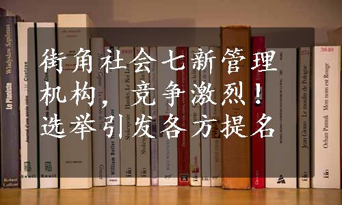 街角社会七新管理机构，竞争激烈！选举引发各方提名