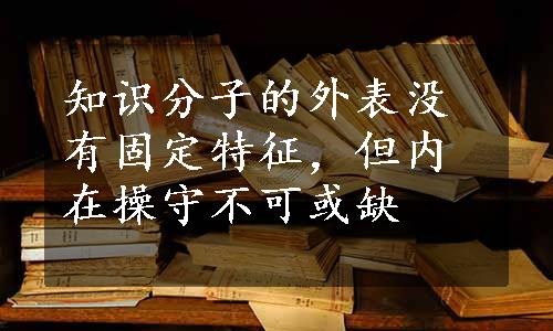 知识分子的外表没有固定特征，但内在操守不可或缺