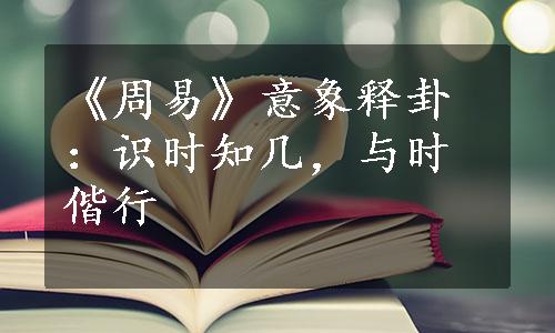 《周易》意象释卦：识时知几，与时偕行