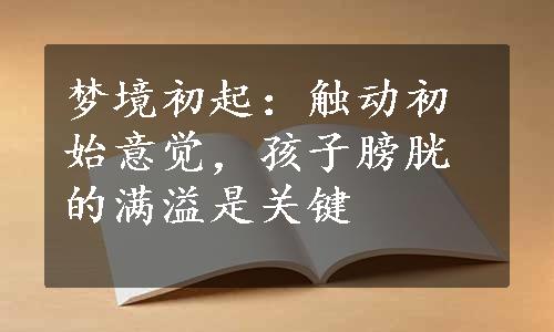 梦境初起：触动初始意觉，孩子膀胱的满溢是关键