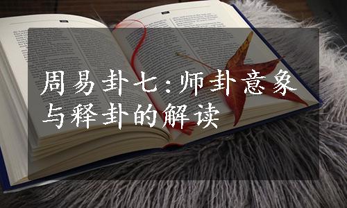 周易卦七:师卦意象与释卦的解读