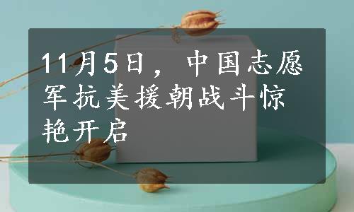 11月5日，中国志愿军抗美援朝战斗惊艳开启