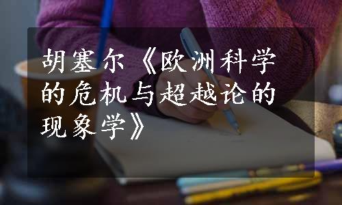 胡塞尔《欧洲科学的危机与超越论的现象学》